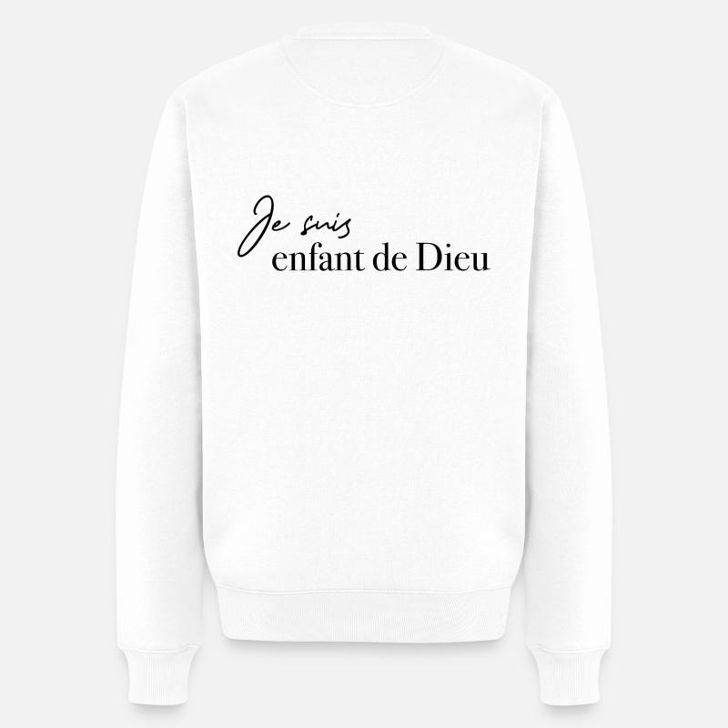 Je suis enfant de Dieu (noir) - Pull Premium bio Homme - blanc