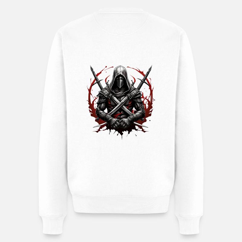 Shadow Assassin - Männer Premium Bio Pullover - Weiß