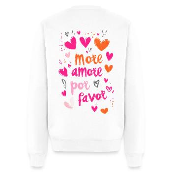 more amore por favor - Men's Premium Organic Jumper - white - Back - Nico (187cm)