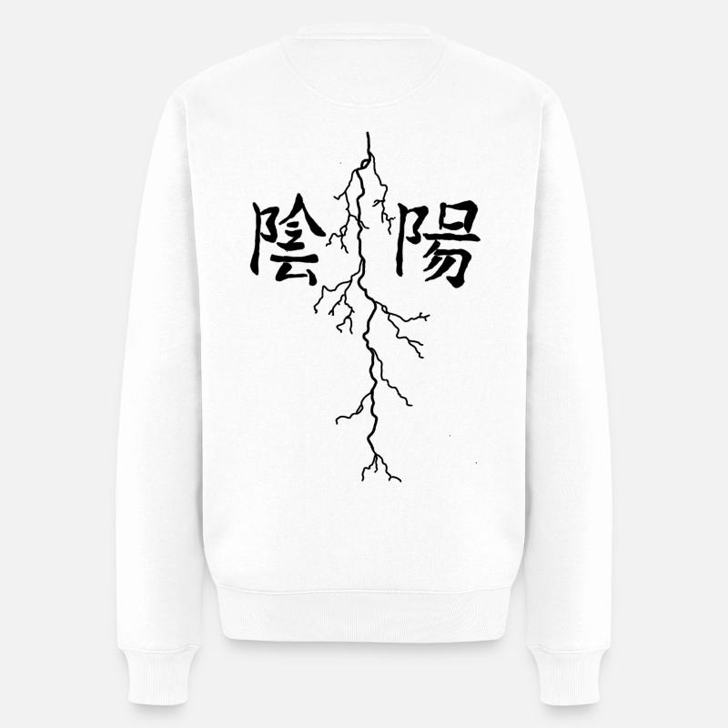 Lightning design - Männer Premium Bio Pullover - Weiß