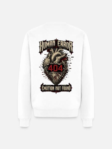 Human Error – Emotion Not Found - Men's Premium Organic Jumper - white
