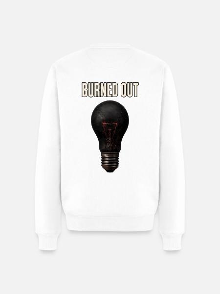 Burned Out – Broken Lightbulb - Men's Premium Organic Jumper - white