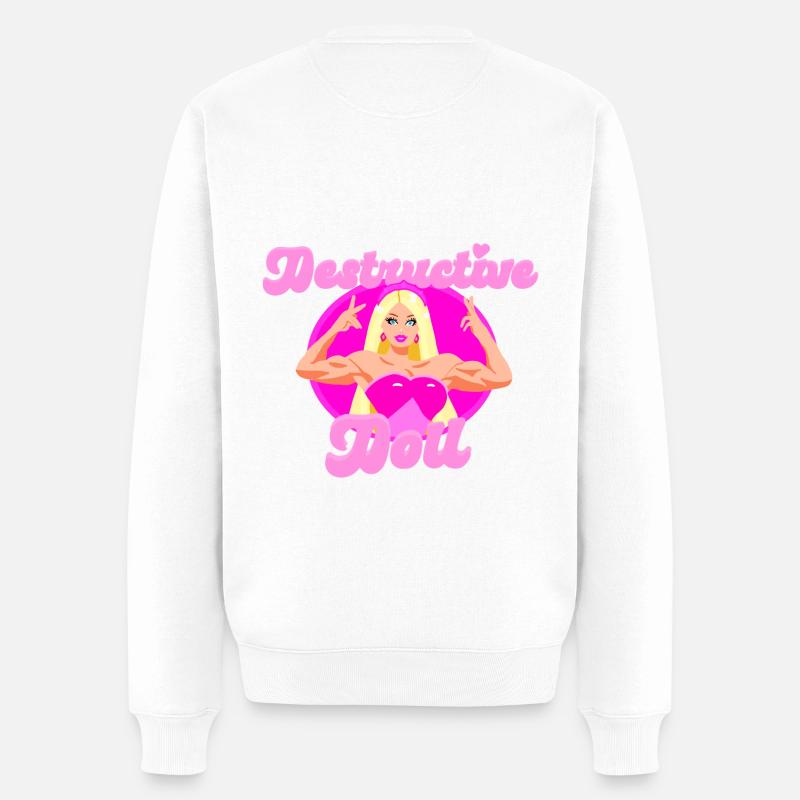 Fitnessstudio BADDIE Puppe - Männer Premium Bio Pullover - Weiß