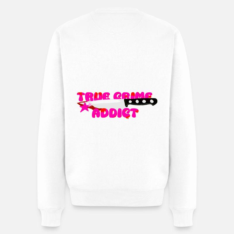 Addiction au True Crime - Pull Premium bio Homme - blanc