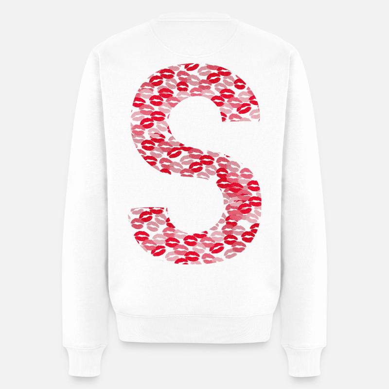 Lettre S - cadeau initial prénom - Pull Premium bio Homme - blanc