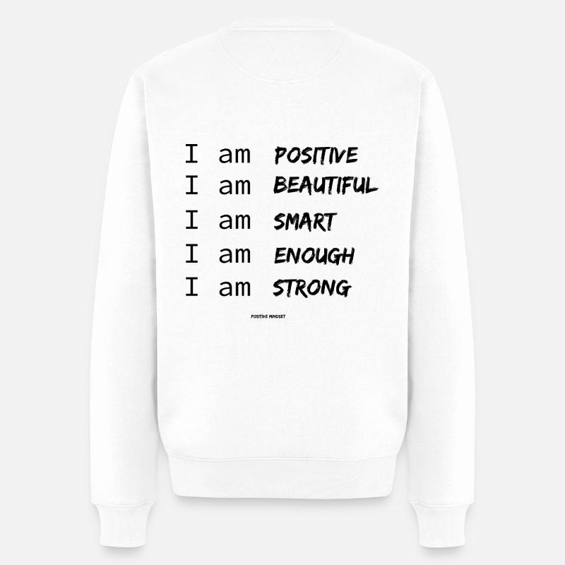 Positives Mindset - Männer Premium Bio Pullover - Weiß