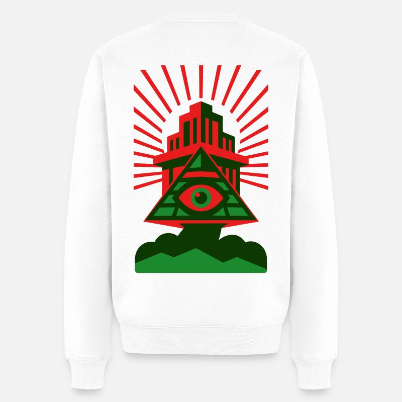 Pyramide Eye Architecture - Männer Premium Bio Pullover - Weiß