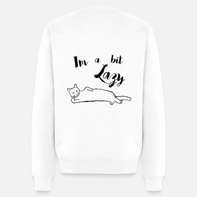 Lazy_Cat - Pull Premium bio Homme - blanc