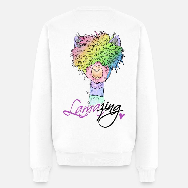 Lama* zing - Männer Premium Bio Pullover - Weiß