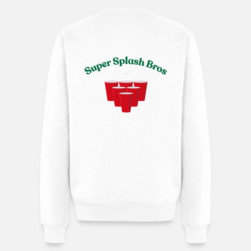 Beer Pong -Splash - Männer Premium Bio Pullover - Weiß