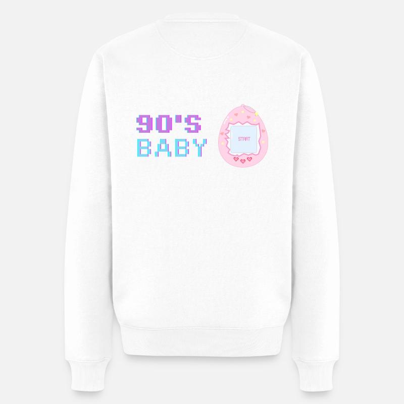 90s Throwback - Männer Premium Bio Pullover - Weiß