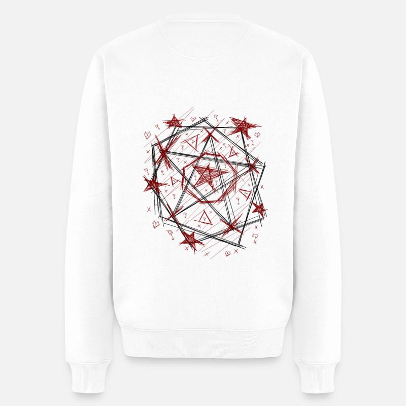 "PENTAGRAM" - Männer Premium Bio Pullover - Weiß