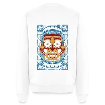 Inca sample design (3 colors) - Men's Premium Organic Jumper - white - Back - Nico (187cm)
