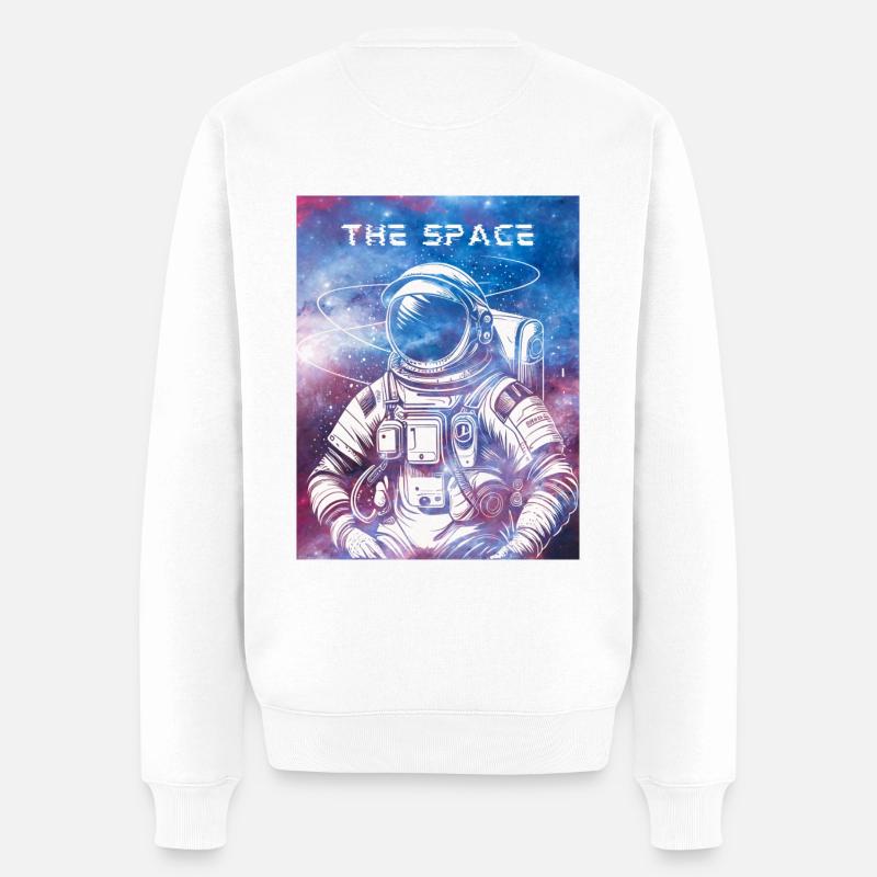 THE SPACE - Männer Premium Bio Pullover - Weiß