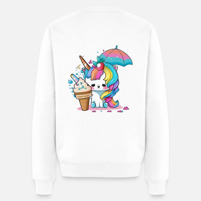 Einhorn-Feenstaub - Lassen Sie sich verzaubern - Männer Premium Bio Pullover - Weiß