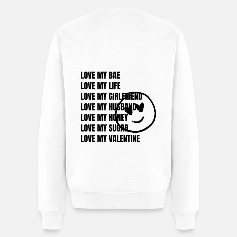 Liebe - Männer Premium Bio Pullover - Weiß