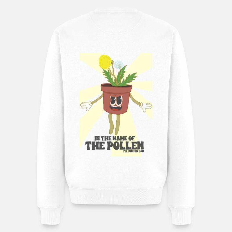 Super Pollen Blume - Männer Premium Bio Pullover - Weiß