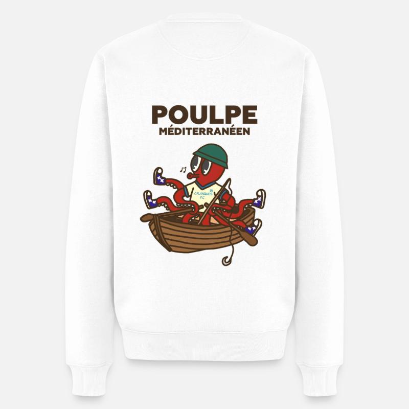Poulpe pêcheur méditerranéen - Pull Premium bio Homme - blanc