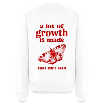 Self Growth | Butterfly Shirt red - Men's Premium Organic Jumper - white - Back - Nico (187cm)