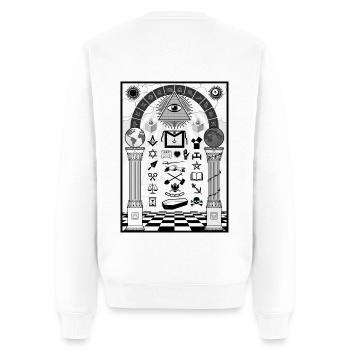 Conseil de traçage - Pull Premium bio Homme - blanc - Dos - Nico (187cm)
