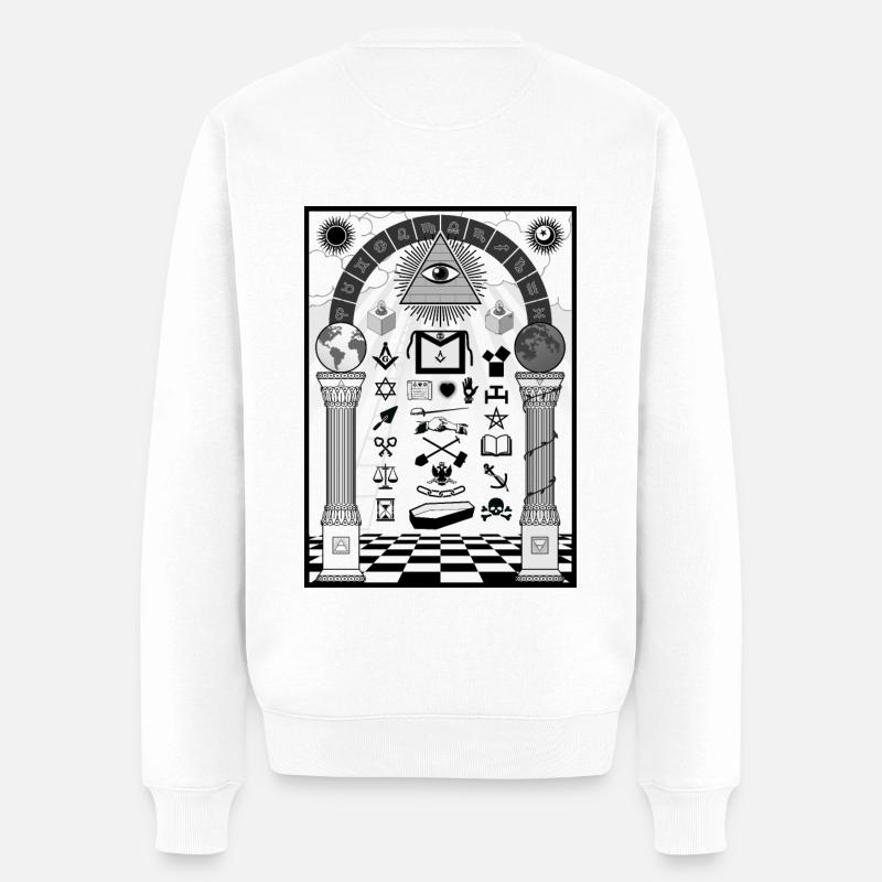 Rückverfolgungsbrett - Männer Premium Bio Pullover - Weiß