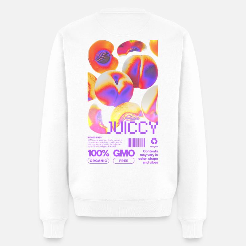 Juicy Peach Statement - Männer Premium Bio Pullover - Weiß