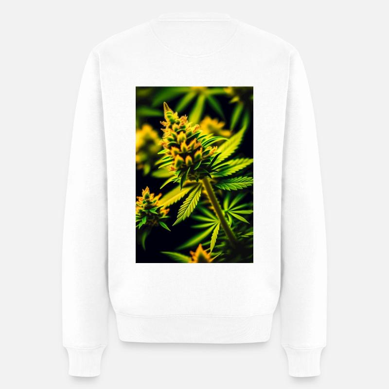 Weed - Männer Premium Bio Pullover - Weiß
