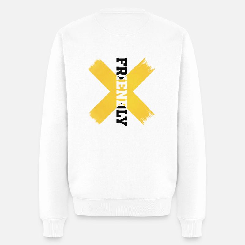 Freundschaftlich - Männer Premium Bio Pullover - Weiß
