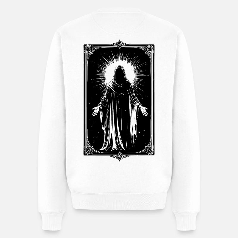 Heilige Figur in Silhouette - Männer Premium Bio Pullover - Weiß