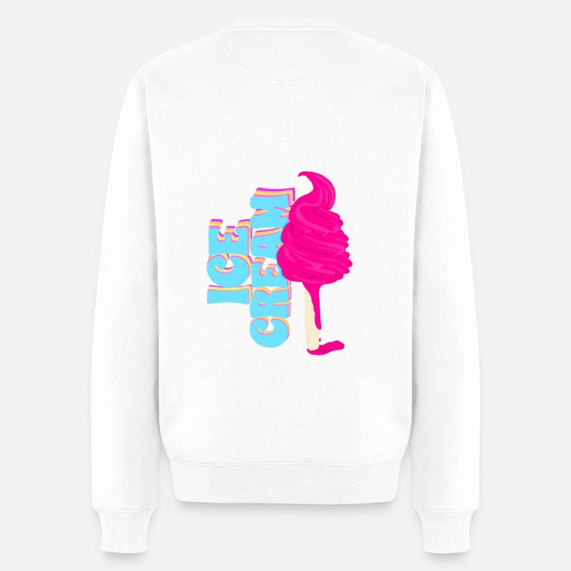 Unwirkliche Eiscreme-Sommerstimmung - Männer Premium Bio Pullover - Weiß