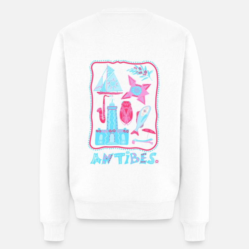 Symboles Antibes - Pull Premium bio Homme - blanc