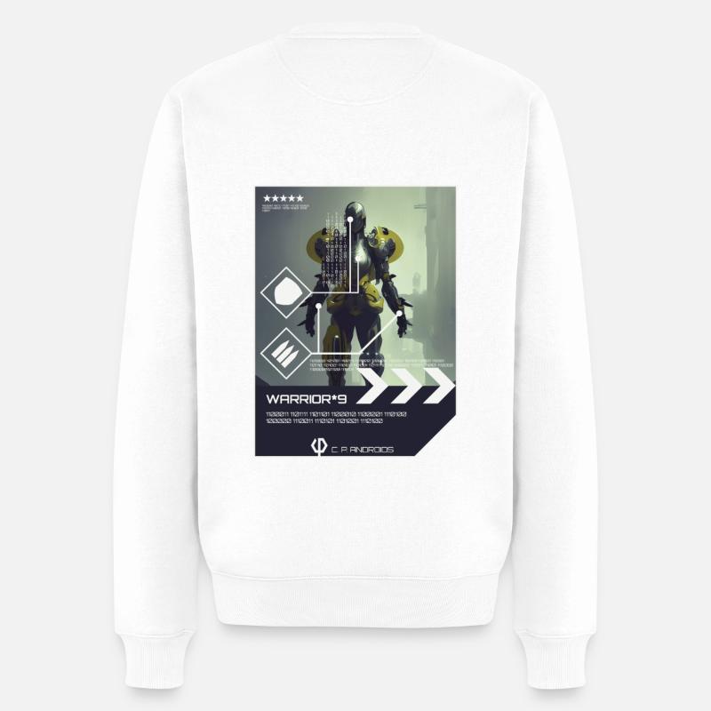 WARRIOR*9 - Android - Männer Premium Bio Pullover - Weiß