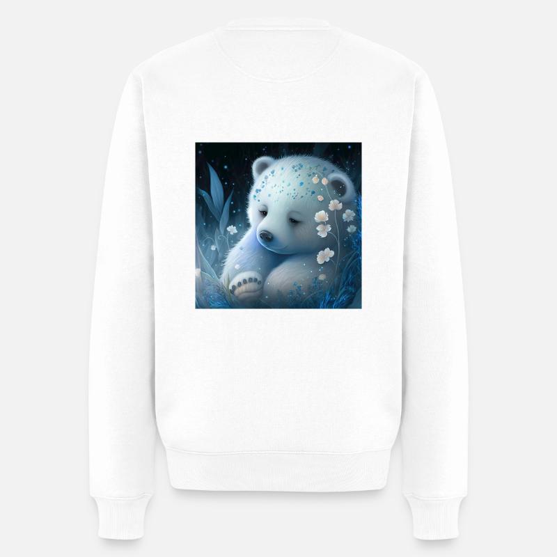 Eisbär - Männer Premium Bio Pullover - Weiß