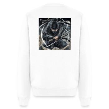 Nuit de combat contre les Ninja Shadows - Pull Premium bio Homme - blanc - Dos - Nico (187cm)
