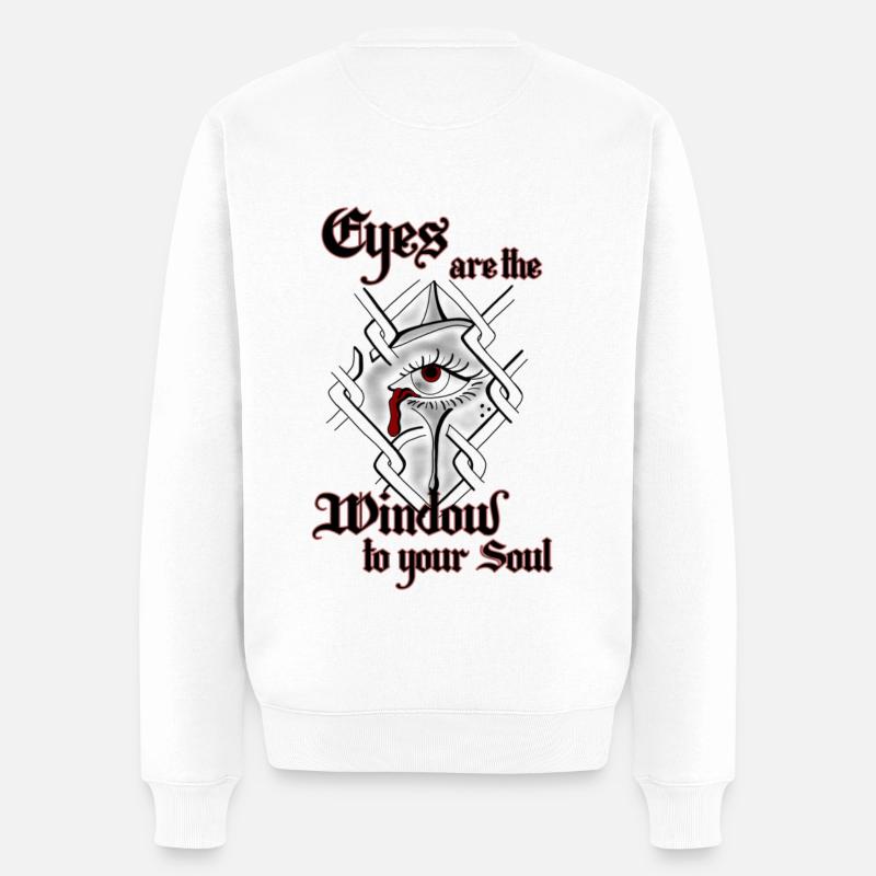 Window to Soul - Männer Premium Bio Pullover - Weiß