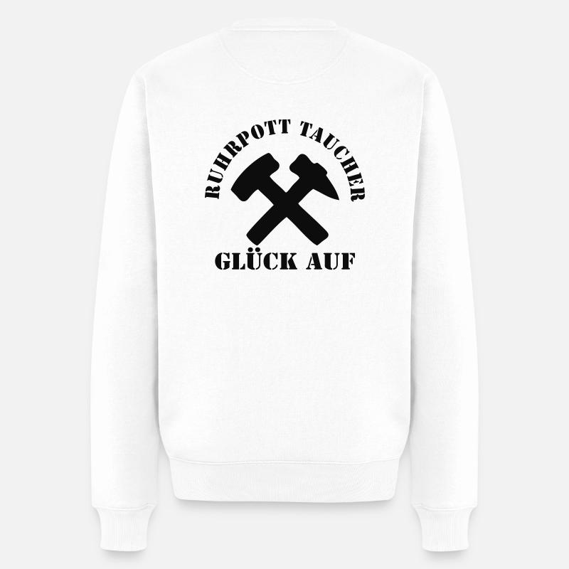 Schlägel und Eisen - Männer Premium Bio Pullover - Weiß