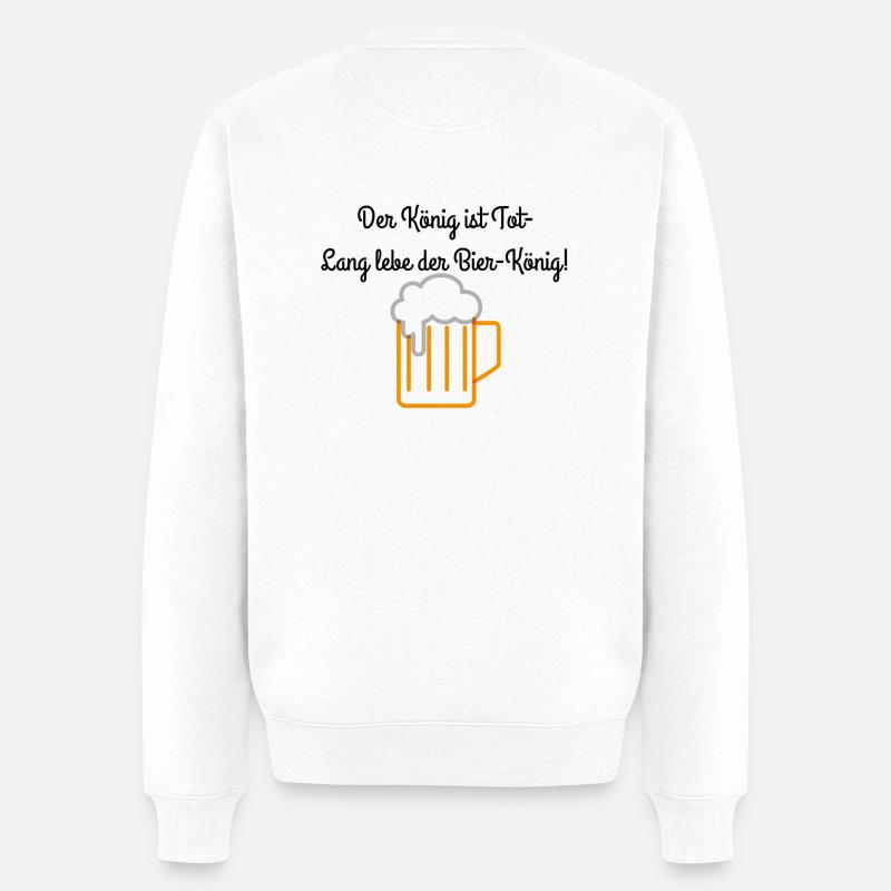 Bierkönig - Männer Premium Bio Pullover - Weiß
