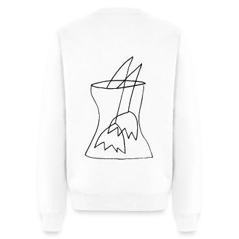 Sad Flowers - Männer Premium Bio Pullover - Weiß - Hinten - Nico (187cm)
