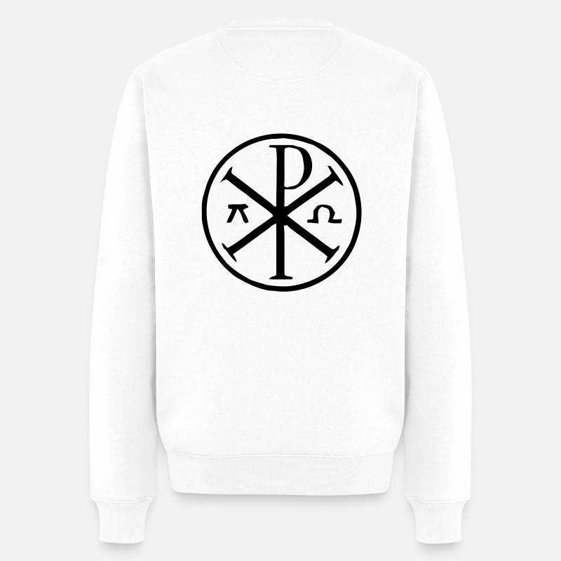 Alpha-Omega - Männer Premium Bio Pullover - Weiß