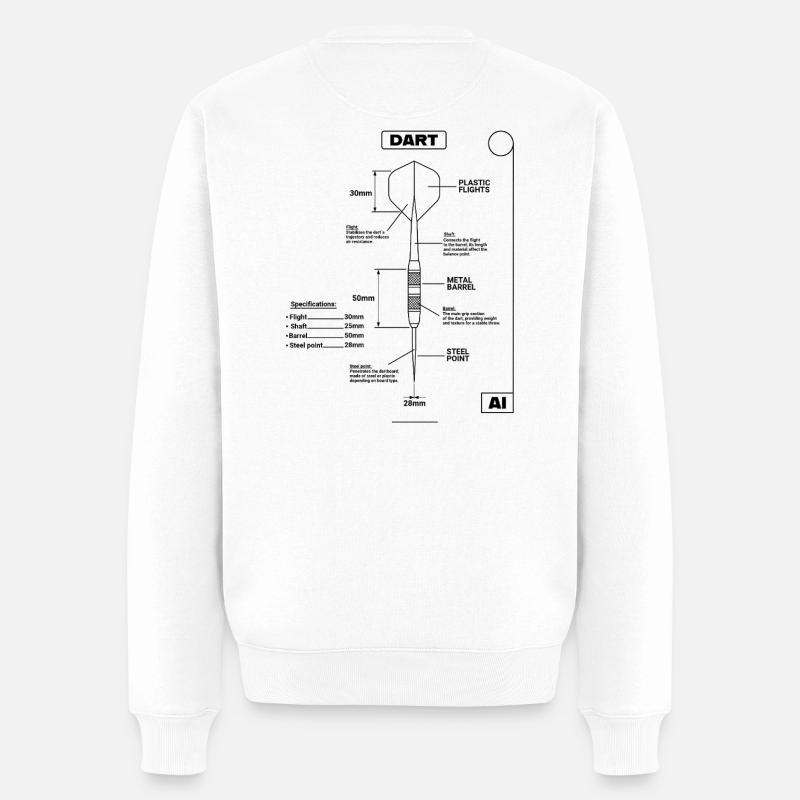 Plan de Fléchettes, Fléchettes - Pull Premium bio Homme - blanc