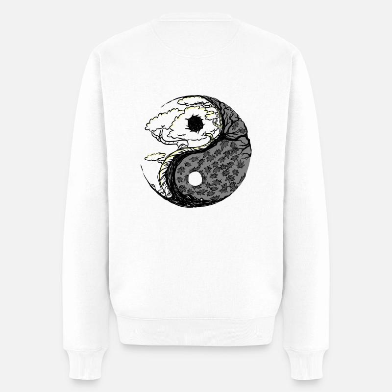 YING YANG Tai Chi GOBLINCORE - Männer Premium Bio Pullover - Weiß