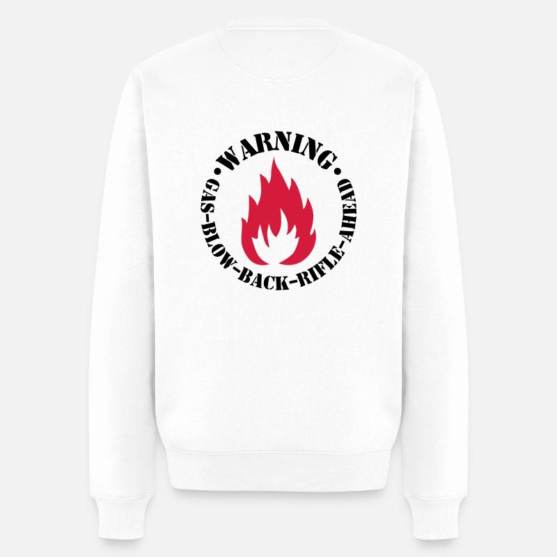 Flamme - Männer Premium Bio Pullover - Weiß