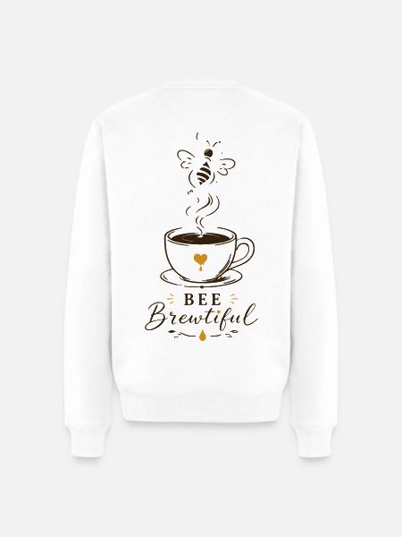 BEE Brewtiful Coffee Mug Design - Men's Premium Organic Jumper - white