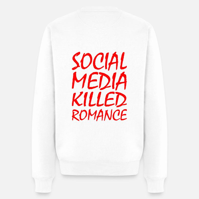 social media killed romance - Pull Premium bio Homme - blanc