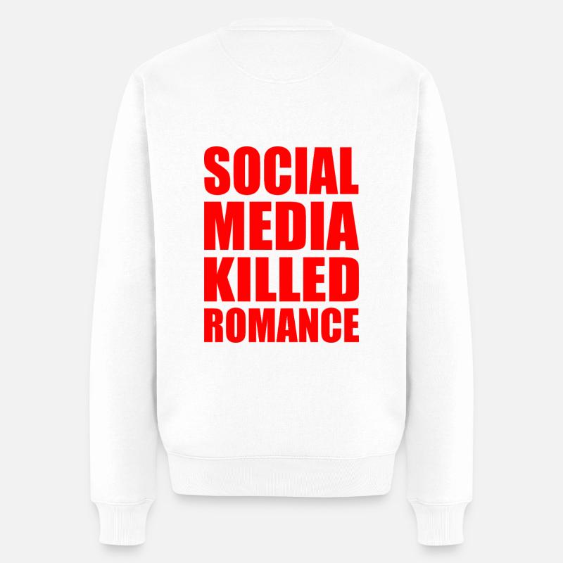social media killed romance - Pull Premium bio Homme - blanc