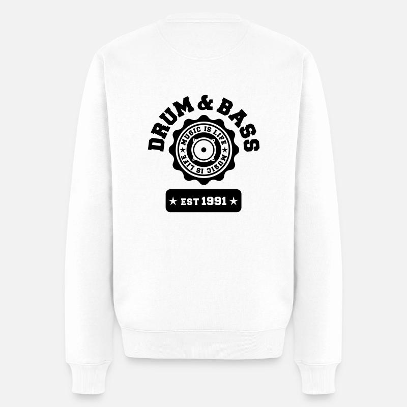 Drum and Bass - Männer Premium Bio Pullover - Weiß