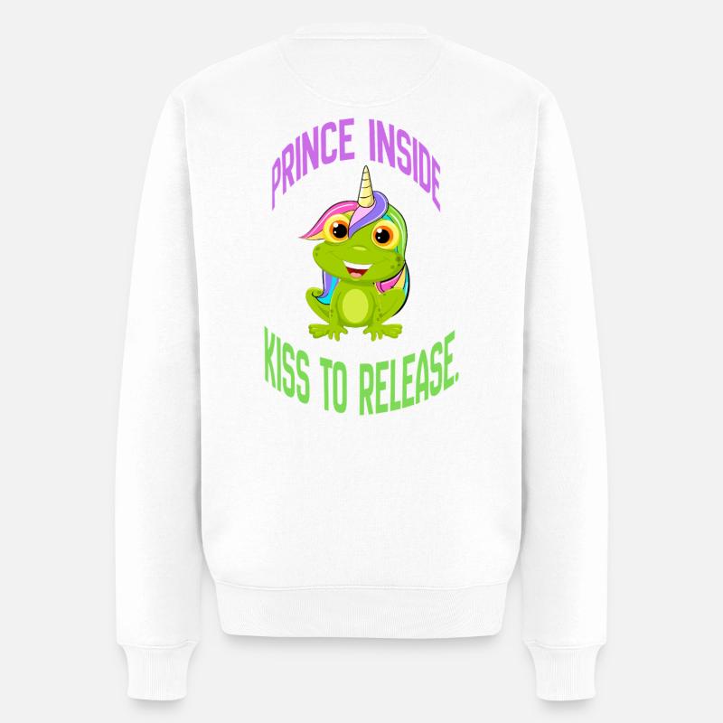 Prince Inside – Kiss to Release - Men's Premium Organic Jumper - white