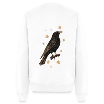 Corbeau avec des étoiles - Pull Premium bio Homme - blanc - Dos - Nico (187cm)