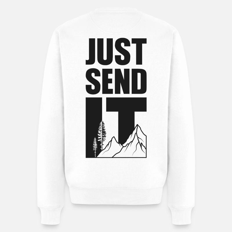 Just Send It - Black - Männer Premium Bio Pullover - Weiß