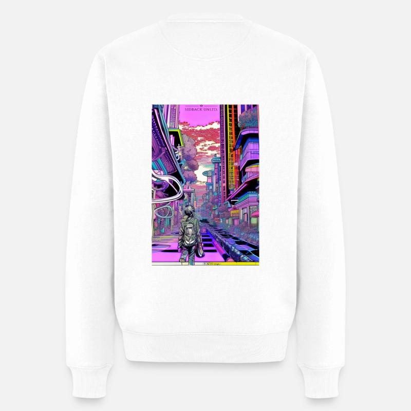 sidback unltd - Neo Tokyo 2245 - Pull Premium bio Homme - blanc